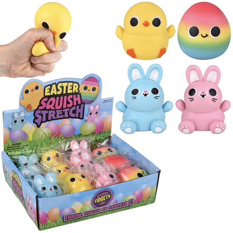 Easter Squish Stretch Assortment (12 Pc Display)
