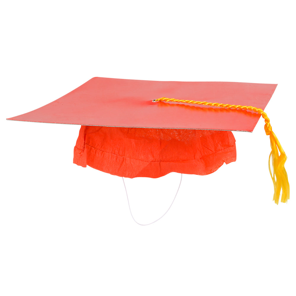 Graduation Cap Red Cardboard (1 DZ)