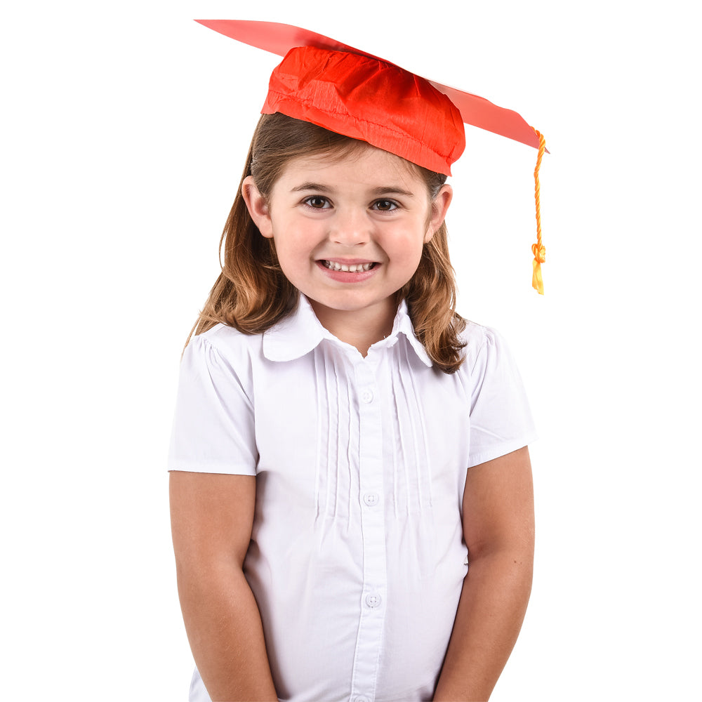 Graduation Cap Red Cardboard (1 DZ)