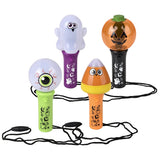 Halloween Mini Light Up Spinning Wand Necklace 4.5" (12 PC Display)