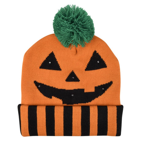 Light-Up Jack O' Lantern Beanie Hat