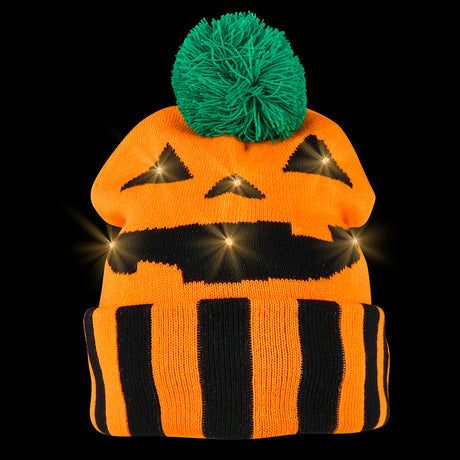 Light-Up Jack O' Lantern Beanie Hat