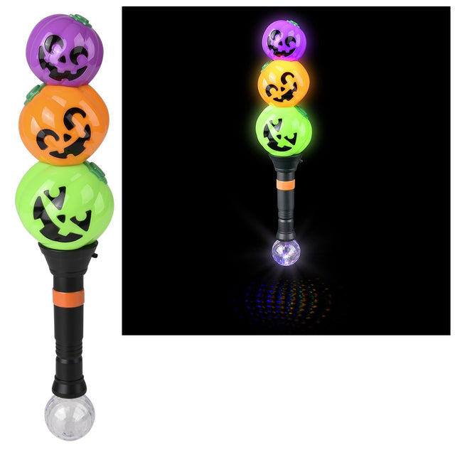Light-Up Triple Jack O Lantern Wand (1 PC)