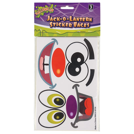 Jack-O-Lantern Stickers for Pumpkins (1 DZ)