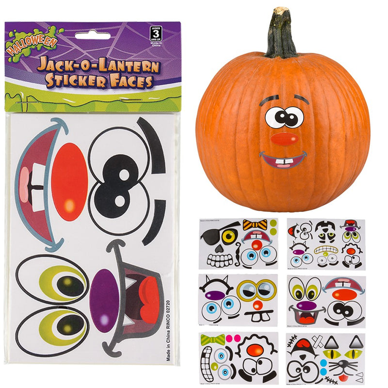 Jack-O-Lantern Stickers for Pumpkins (1 DZ)