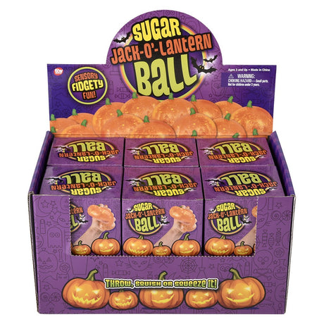 Jack O Lantern Squeezy Sugar Ball (12 Pc Display)