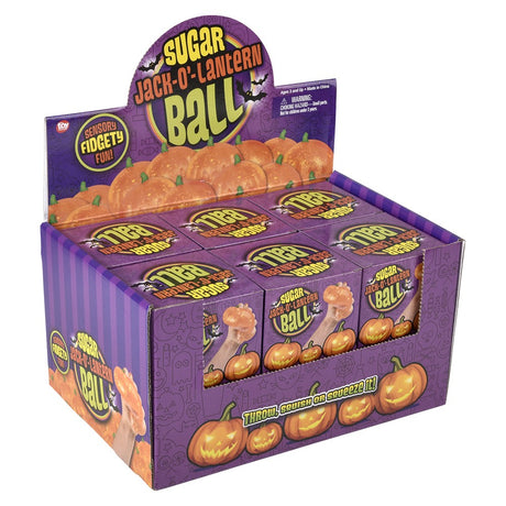 Jack O Lantern Squeezy Sugar Ball (12 Pc Display)