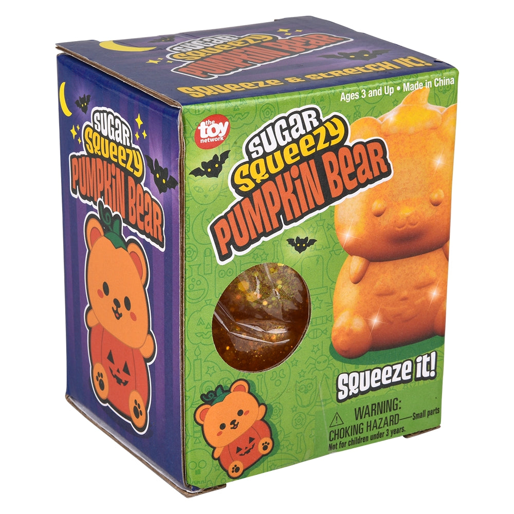 Halloween Pumpkin Bear Squeezy Toy 4"