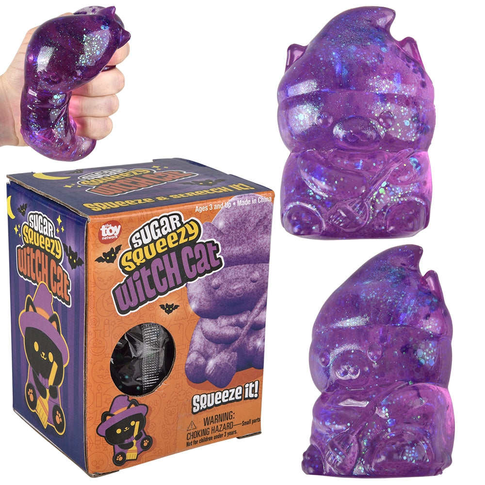 Halloween Witch Cat Squeezy Toy 4"