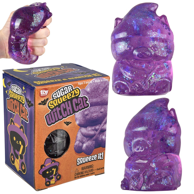 Halloween Witch Cat Squeezy Toy 4"