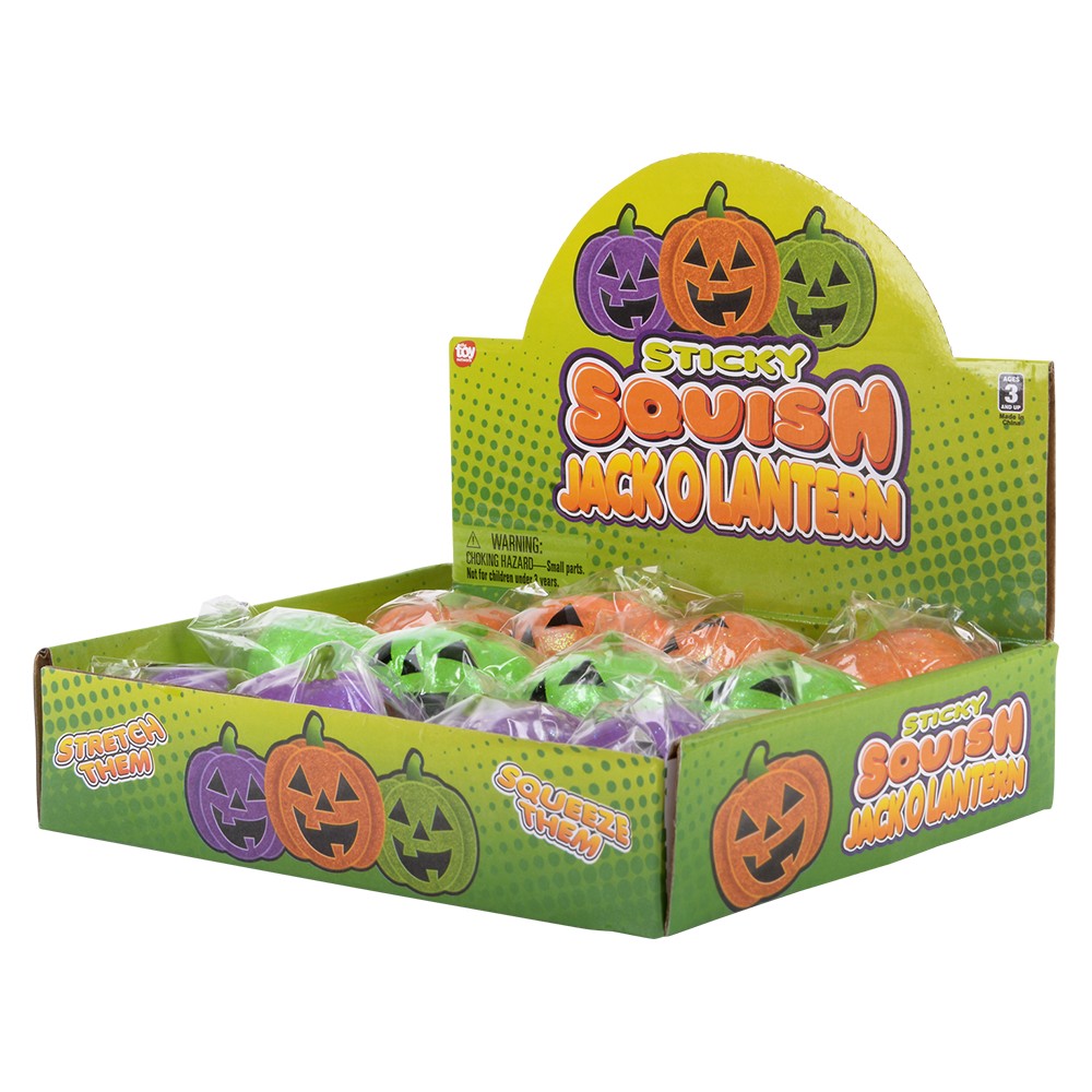 Squish Sticky Jack O Lantern (12 Display)