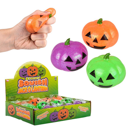 Squish Sticky Jack O Lantern (12 Display)