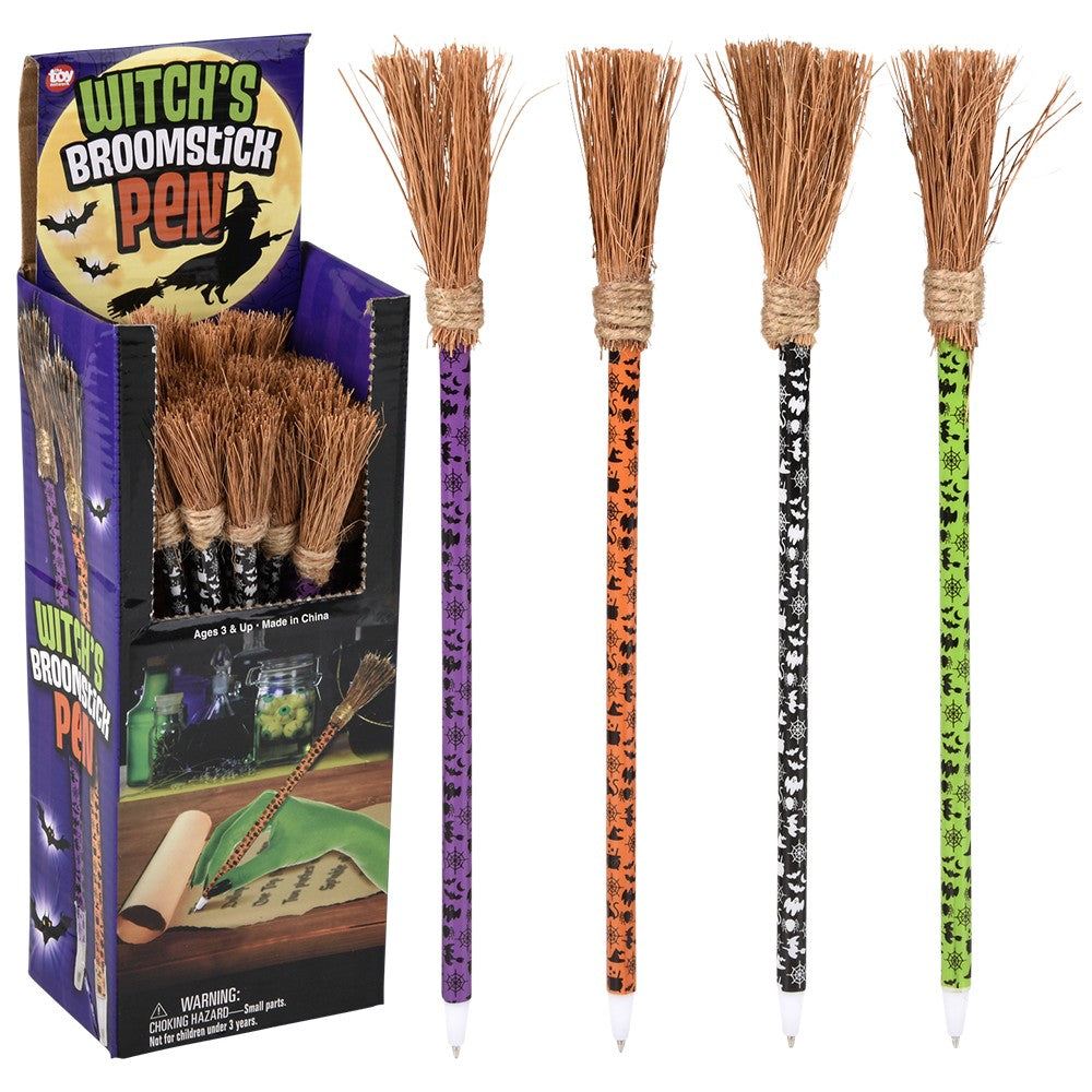 Witch's Broomstick Pen 8.5" (24 Pc Display)