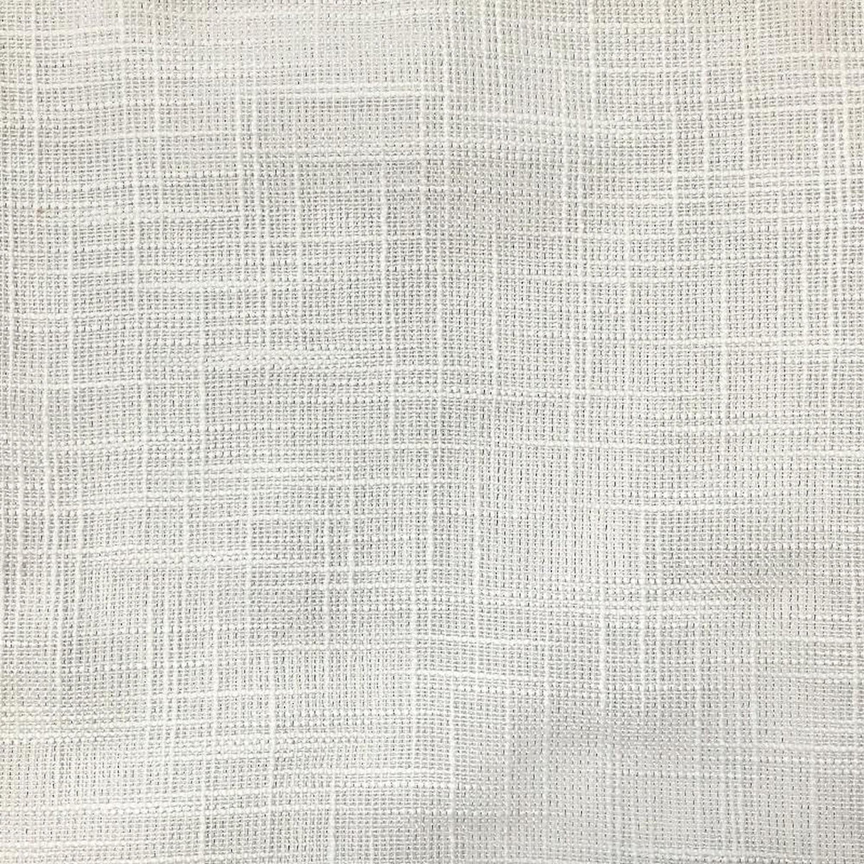Zorro Metallic Linen Look Sheer Polyester Fabric - White, Solid Textured, 110" Width (1 Yard)
