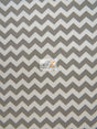 Poly Cotton Fabric 0.4" Zig Zag Chevron Gray/White Sold By The Yard