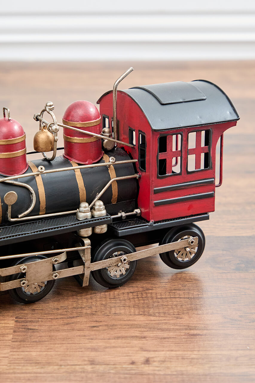 26" Black & Red Christmas Train with Cart
