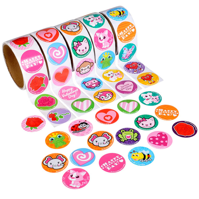 Valentine's Sticker Rolls Assortment 500ct