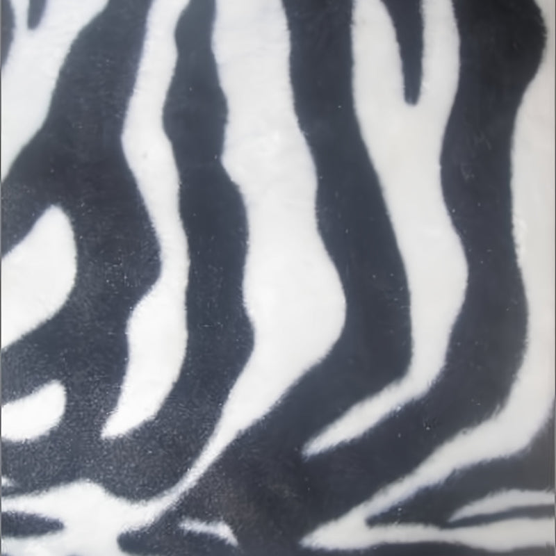 White/Black Big Strip Velboa Zebra Faux Fur Fabric