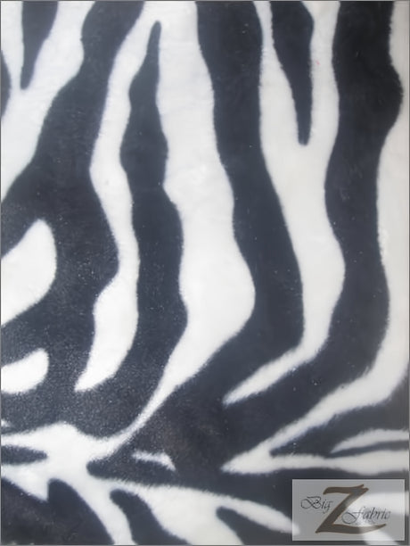 White/Black Big Strip Velboa Zebra Faux Fur Fabric