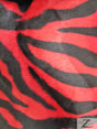 Red Black Big Stripe Velboa Zebra Animal Fabric