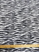 White/Black Small Stripe Velboa Zebra Animal Short Pile Fabric