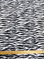 White/Black Small Stripe Velboa Zebra Animal Short Pile Fabric