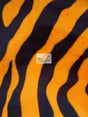 Orange/Black Big Strip Velboa Zebra Animal Short Pile Fabric