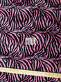 Pink/Black Small Stripe Velboa Zebra Fabric by the Yard