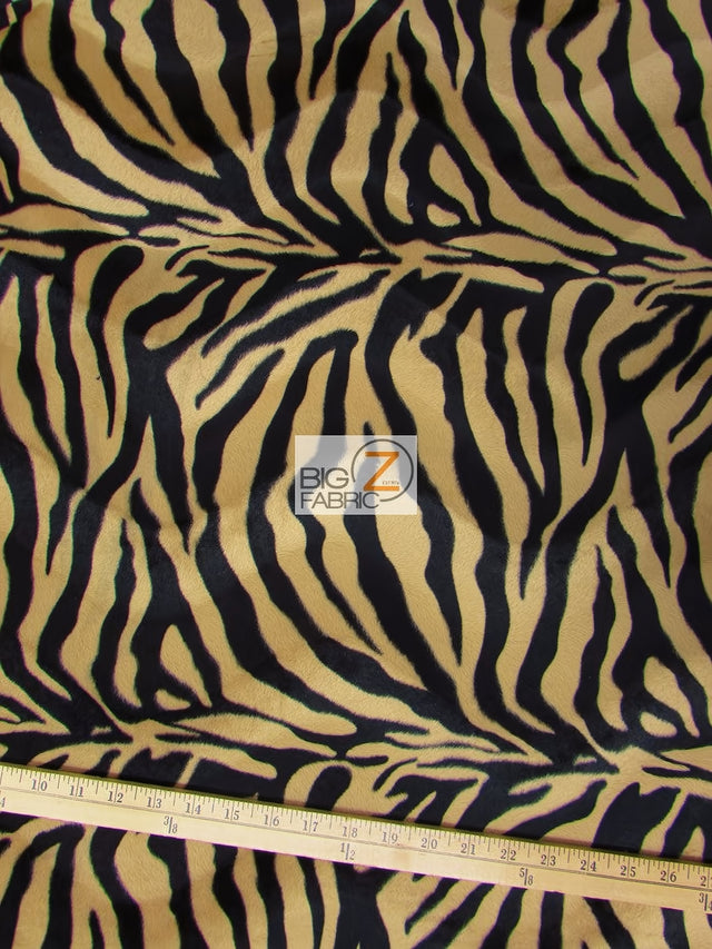 Sepia Brown/Black Stripe Velboa Faux Fur Fabric by the Yard