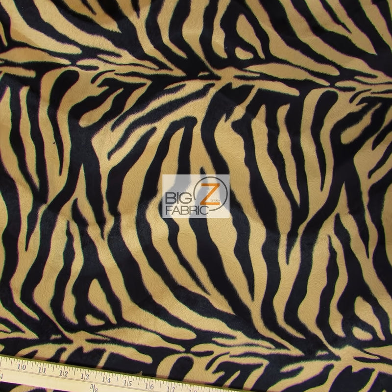 Sepia Brown/Black Stripe Velboa Faux Fur Fabric by the Yard