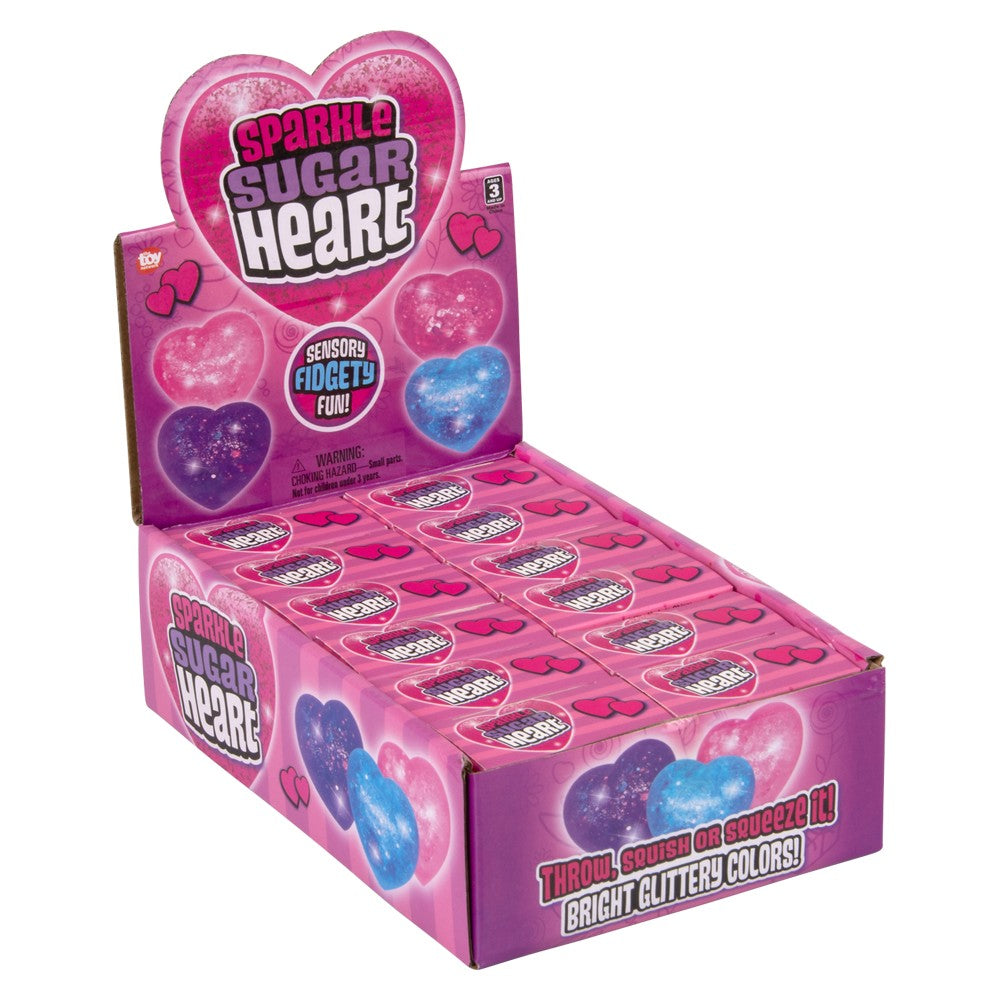 Squeezy Sparkle Heart Stress Toy (12 PC Display)