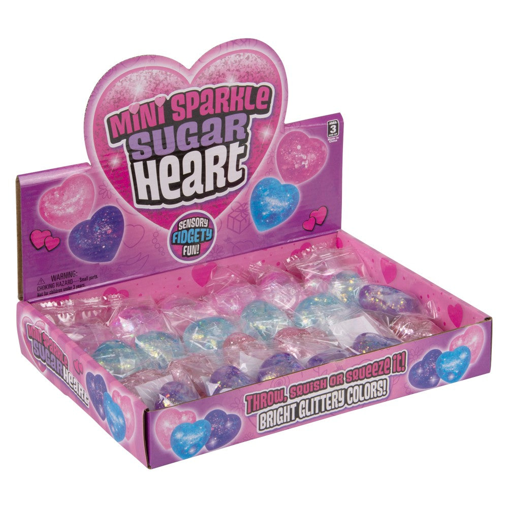 Mini Squeezy Sparkle Sugar Hearts (24 Ct)