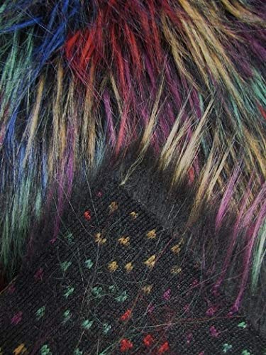 Multi #4 Fireworks Shaggy Long Pile Faux Fur Fabric
