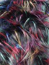 Multi #4 Fireworks Shaggy Long Pile Faux Fur Fabric