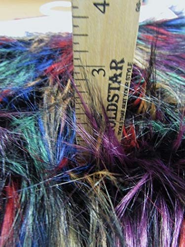 Multi #4 Fireworks Shaggy Long Pile Faux Fur Fabric