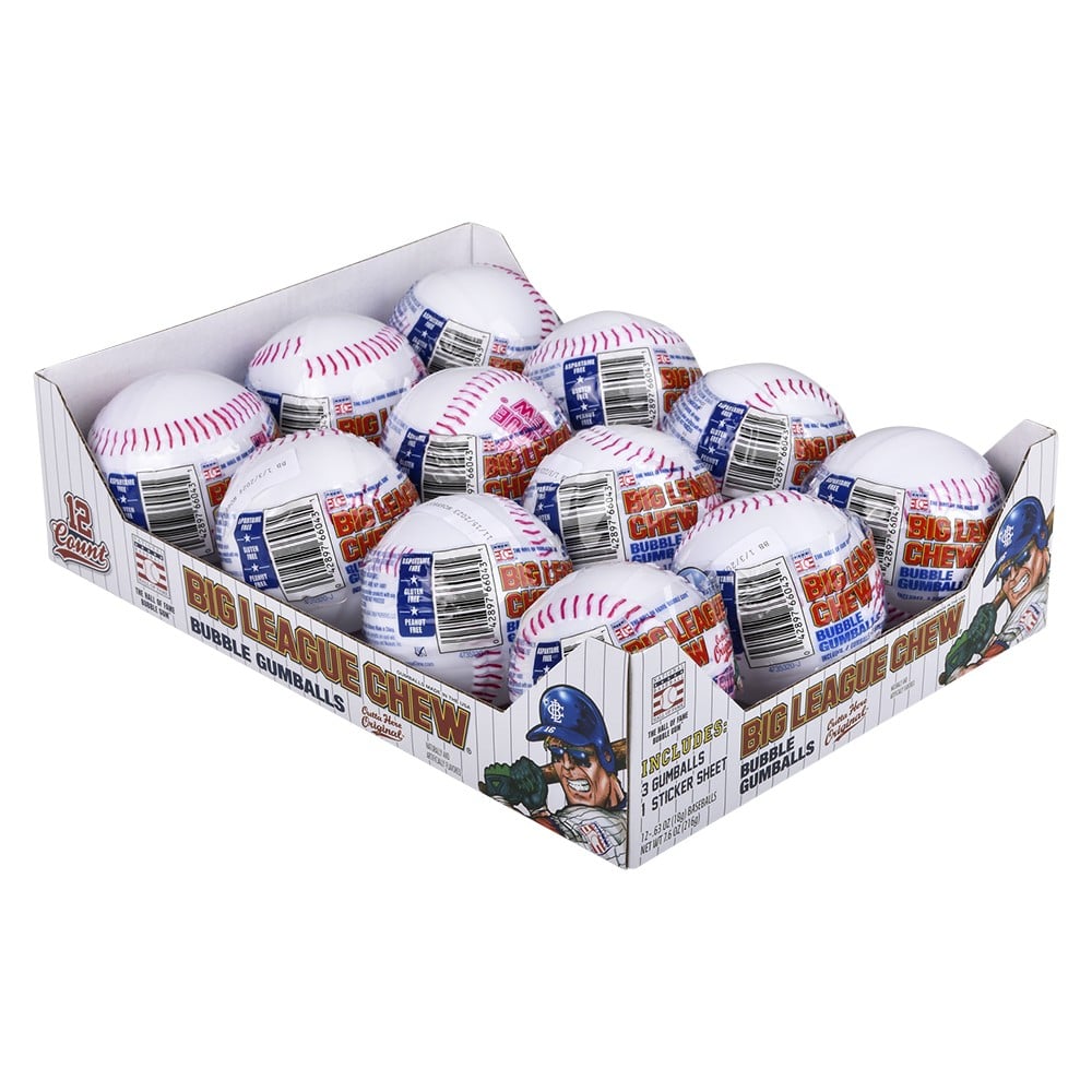 Big League Chew Baseball Gumballs Display