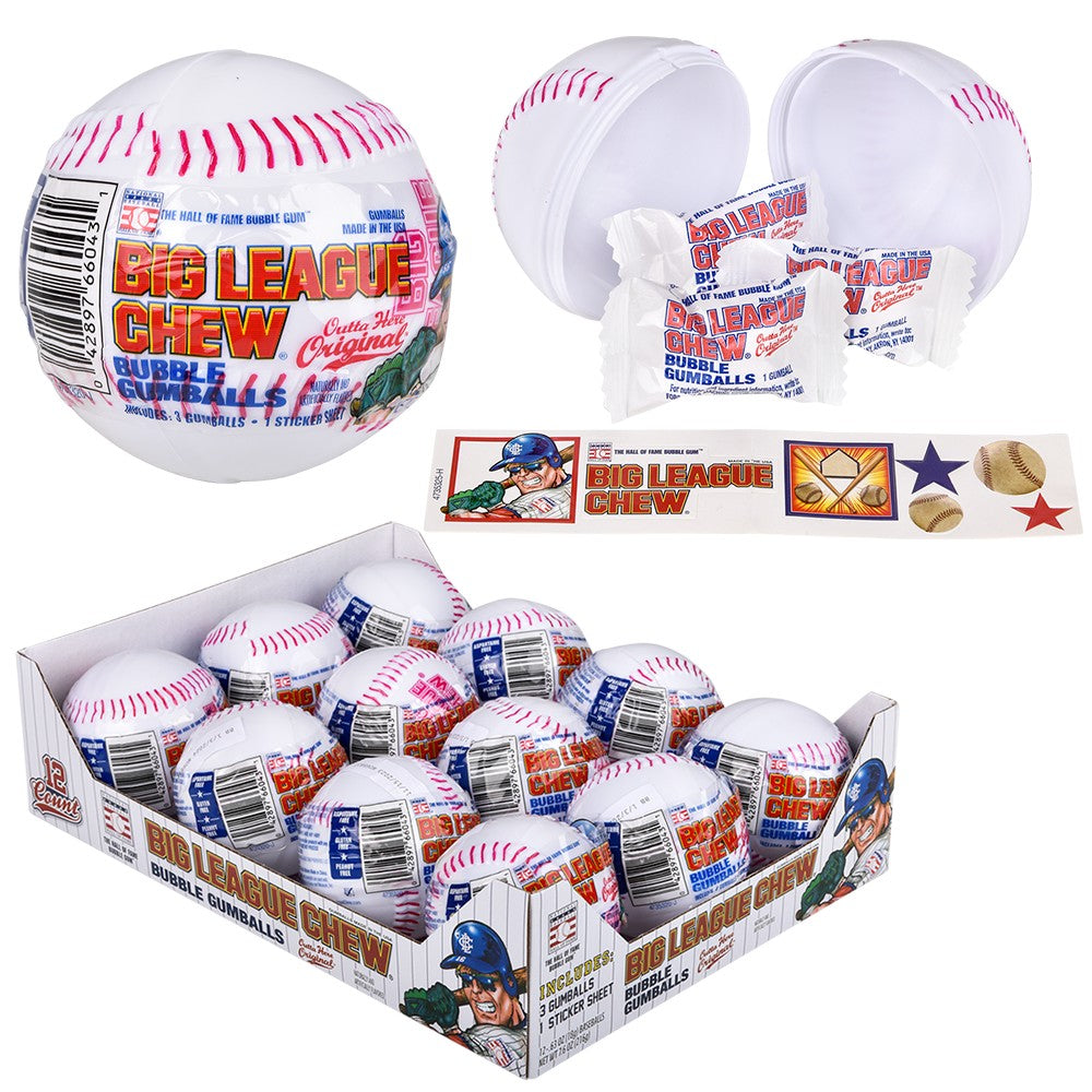 Big League Chew Baseball Gumballs Display