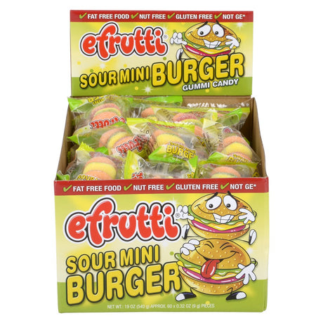 Sour Gummy Burger Candy (60 Ct Display)