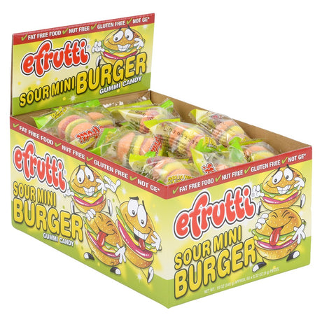 Sour Gummy Burger Candy (60 Ct Display)