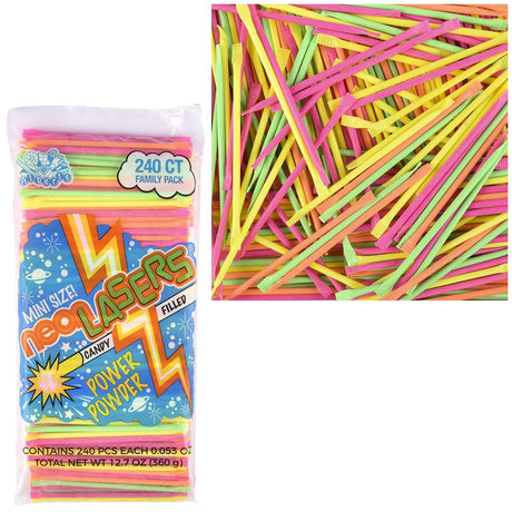 Candy Powder-Filled Straws (240 Pieces)