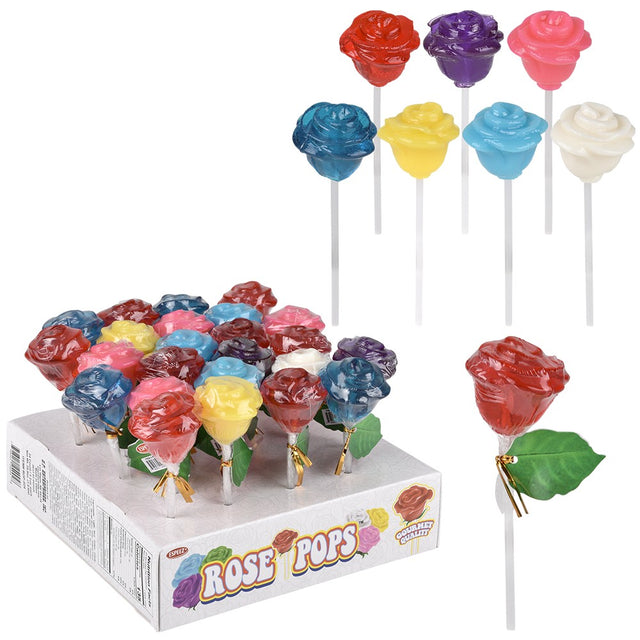 Rose Pops Assorted Lollipops (24 Pc Display)