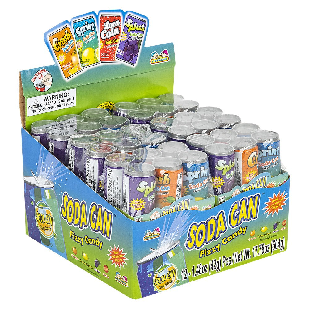Soda Can Fizzy Candy (12 PC Display)