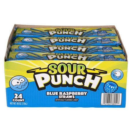 Sour Punch Blue Raspberry Straws (24 Ct Box)