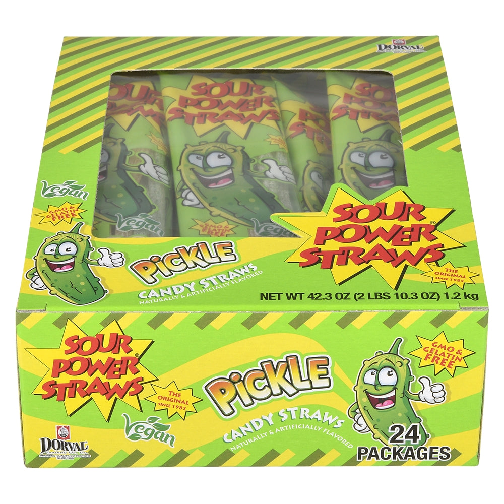 Sour Pickle Candy Straws (24 Piece Box)