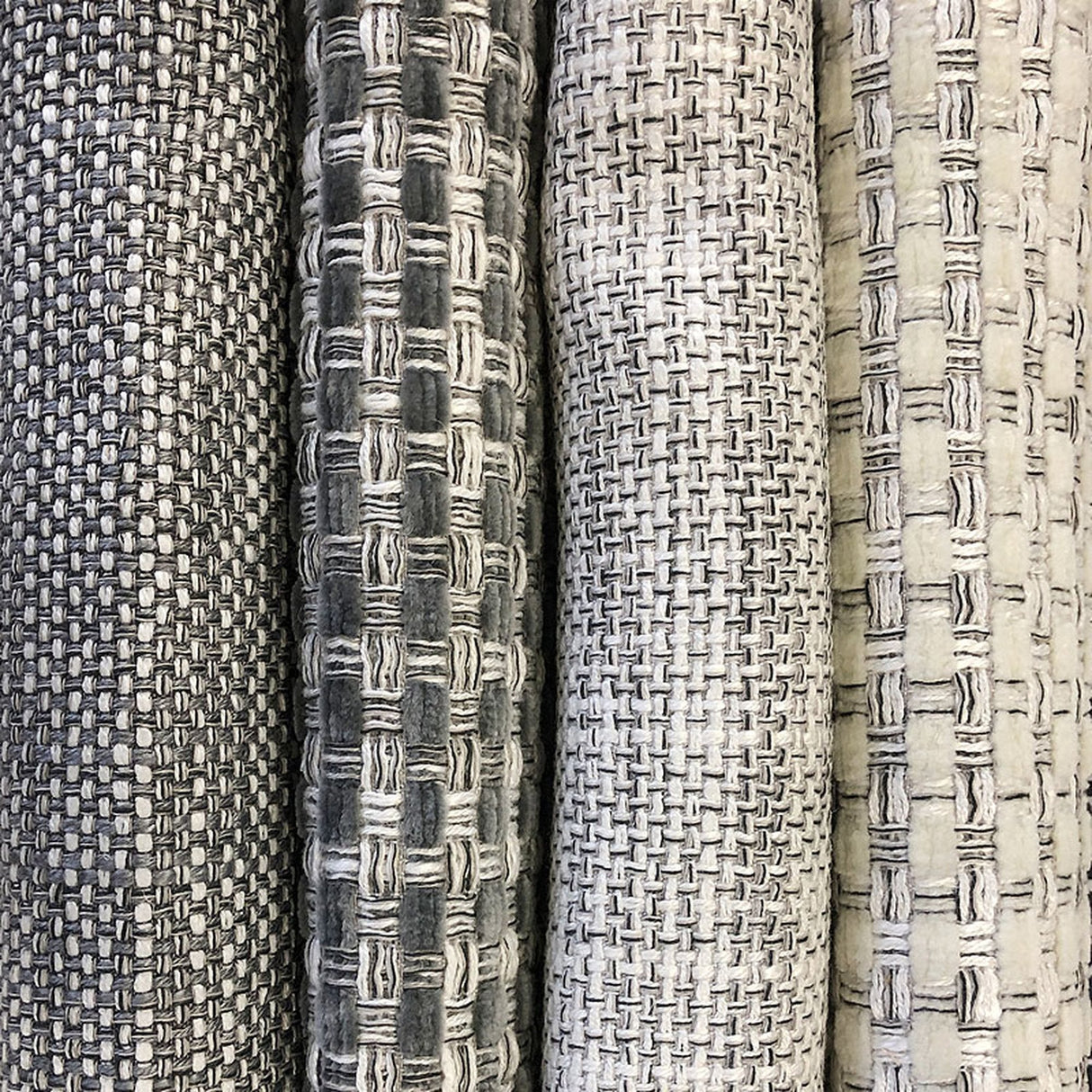 Lydia Linen Blend Fabric - Two-Toned Woven Look, Ivory, Gray, 54" Width (1 Yard)