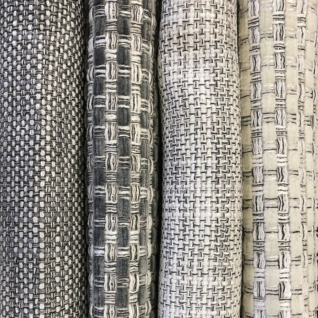 Lydia Linen Blend Fabric - Two-Toned Woven Look, Ivory, Gray, 54" Width (1 Yard)