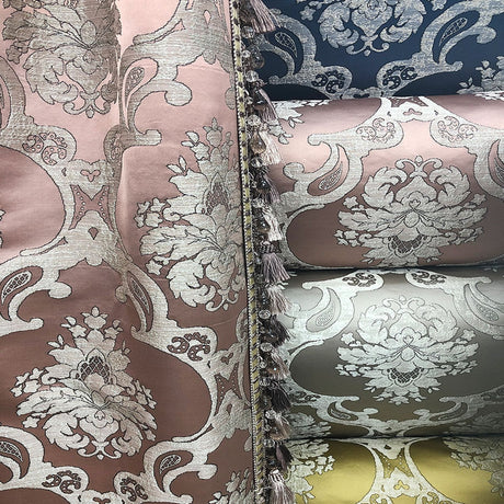 Katherine Textured Faux Silk Jacquard Fabric - Damask Pattern, 55" Width (1 Yard)