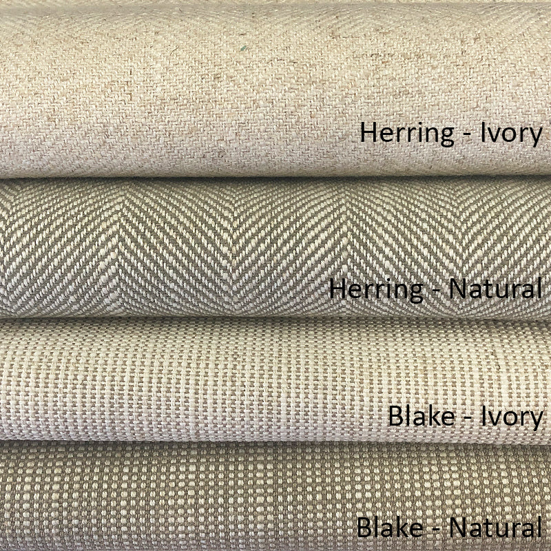 Herring Fabric Polyester Linen Blend Fabric - Herringbone Textured, Natural/Ivory, 55" Width (1 Yard)