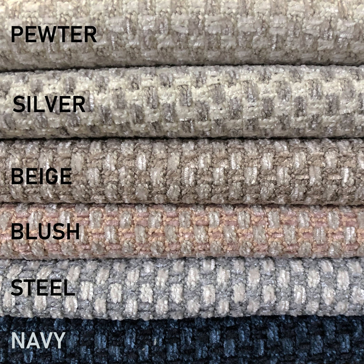 Dayla Two Tone Woven Chenille Fabric - Pewter, 56" Width (1 Yard)