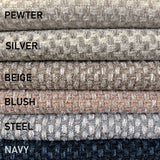 Dayla Two Tone Woven Chenille Fabric - Pewter, 56" Width (1 Yard)